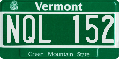 VT license plate NQL152