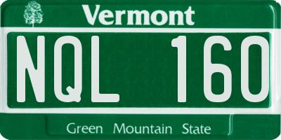 VT license plate NQL160