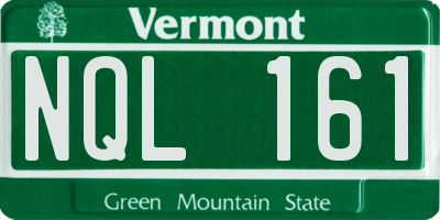 VT license plate NQL161