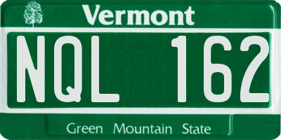 VT license plate NQL162