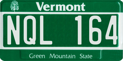 VT license plate NQL164