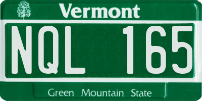 VT license plate NQL165