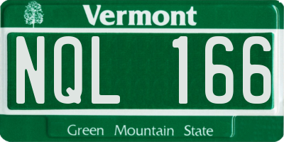 VT license plate NQL166