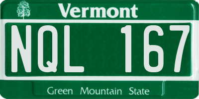 VT license plate NQL167