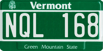 VT license plate NQL168