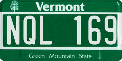 VT license plate NQL169