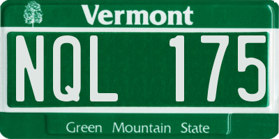 VT license plate NQL175