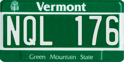VT license plate NQL176
