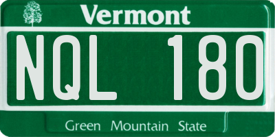 VT license plate NQL180