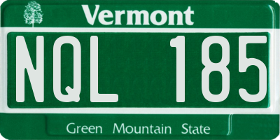 VT license plate NQL185