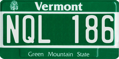 VT license plate NQL186