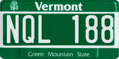 VT license plate NQL188