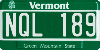 VT license plate NQL189