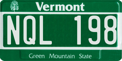 VT license plate NQL198