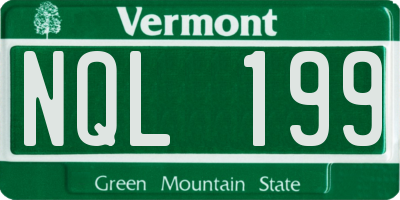 VT license plate NQL199