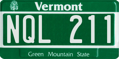 VT license plate NQL211