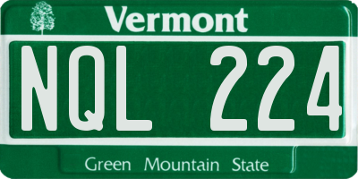 VT license plate NQL224
