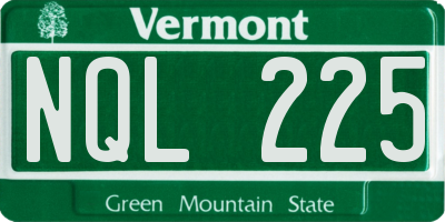 VT license plate NQL225