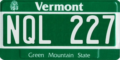 VT license plate NQL227