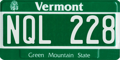 VT license plate NQL228