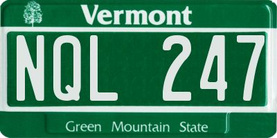 VT license plate NQL247