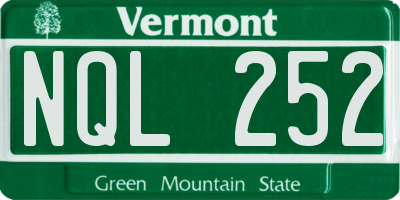 VT license plate NQL252