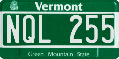 VT license plate NQL255