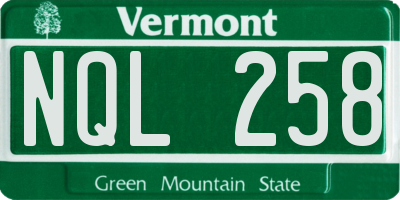 VT license plate NQL258