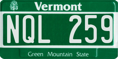 VT license plate NQL259