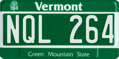 VT license plate NQL264