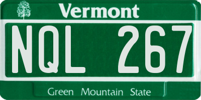 VT license plate NQL267