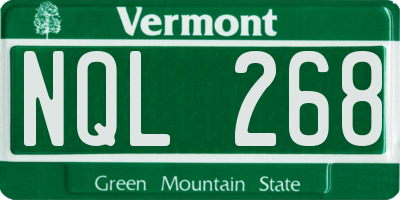 VT license plate NQL268