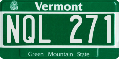 VT license plate NQL271