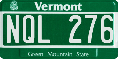 VT license plate NQL276