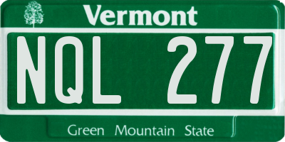 VT license plate NQL277