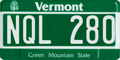 VT license plate NQL280