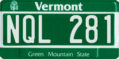 VT license plate NQL281