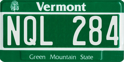 VT license plate NQL284