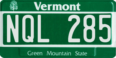 VT license plate NQL285