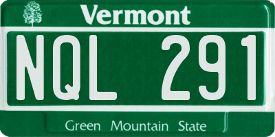 VT license plate NQL291