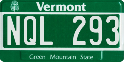 VT license plate NQL293