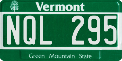VT license plate NQL295