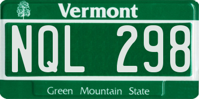 VT license plate NQL298