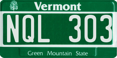 VT license plate NQL303