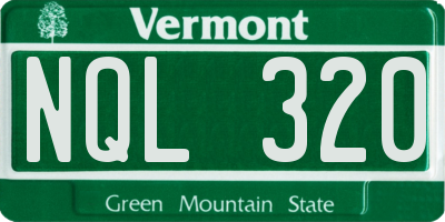 VT license plate NQL320