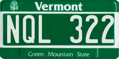 VT license plate NQL322