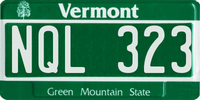 VT license plate NQL323