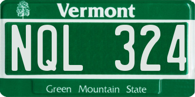 VT license plate NQL324