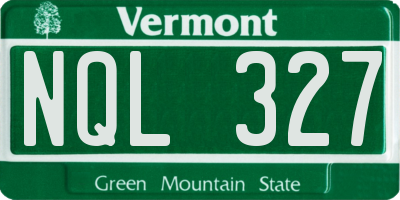 VT license plate NQL327