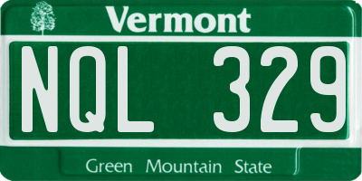VT license plate NQL329
